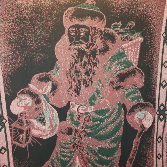 Christmas Vintage BEACON Santa Claus Blanket/Throw Tapestry #508 48"x64" - Picture 5 of 9